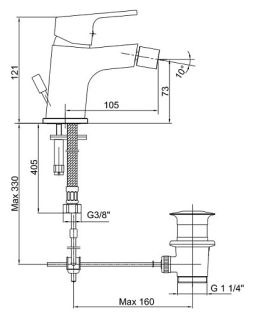 Смеситель для биде E.C.A. Tiera 102110195EX хром